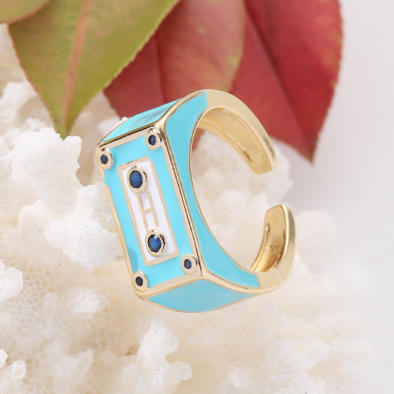 Wholesale Drip Radio Gold Plated  Adjustable Alloy Rings